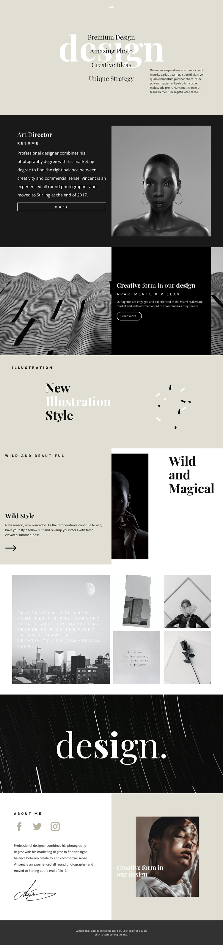 Directions of design studio One Page Template
