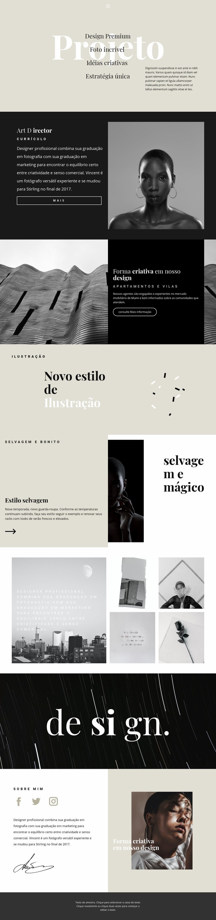 Direcções do estúdio de design Maquete do site