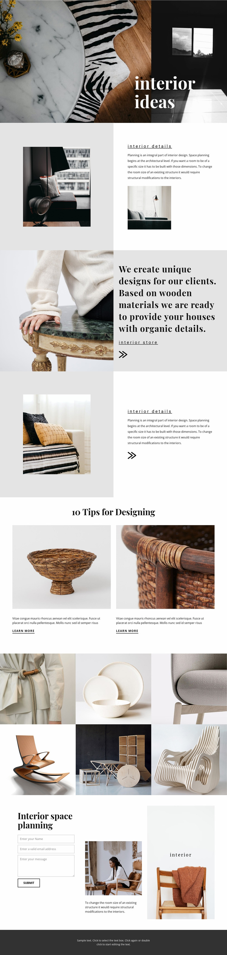 New interior ideas Website Mockup