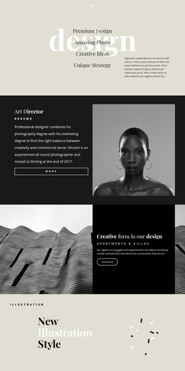 Exclusive Landing Page For Directions Of Design Studio