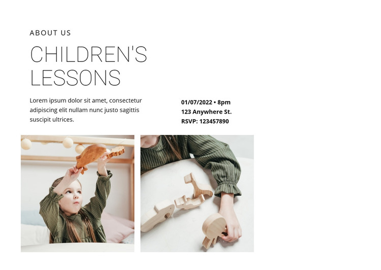 Complex children's lessons Homepage Design
