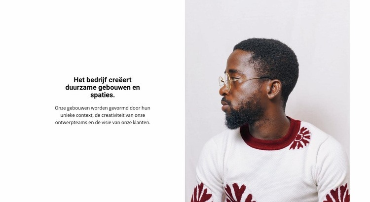 Het bedrijf creëert duurzame gebouwen Website mockup