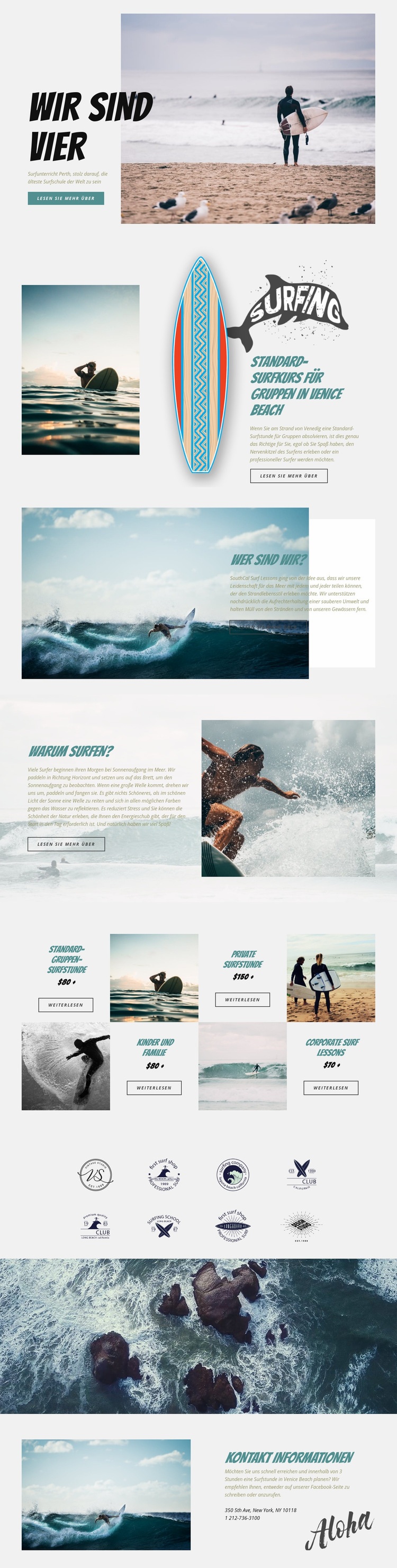 Surfen Website design