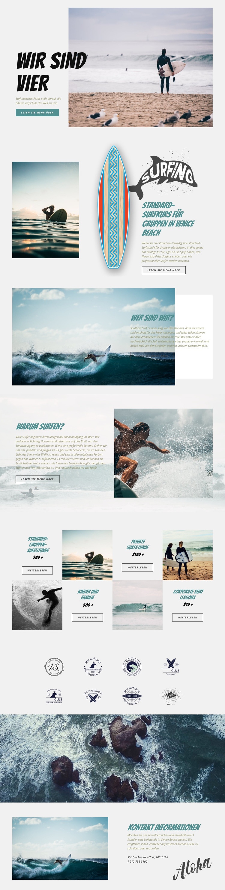 Surfen Website-Modell