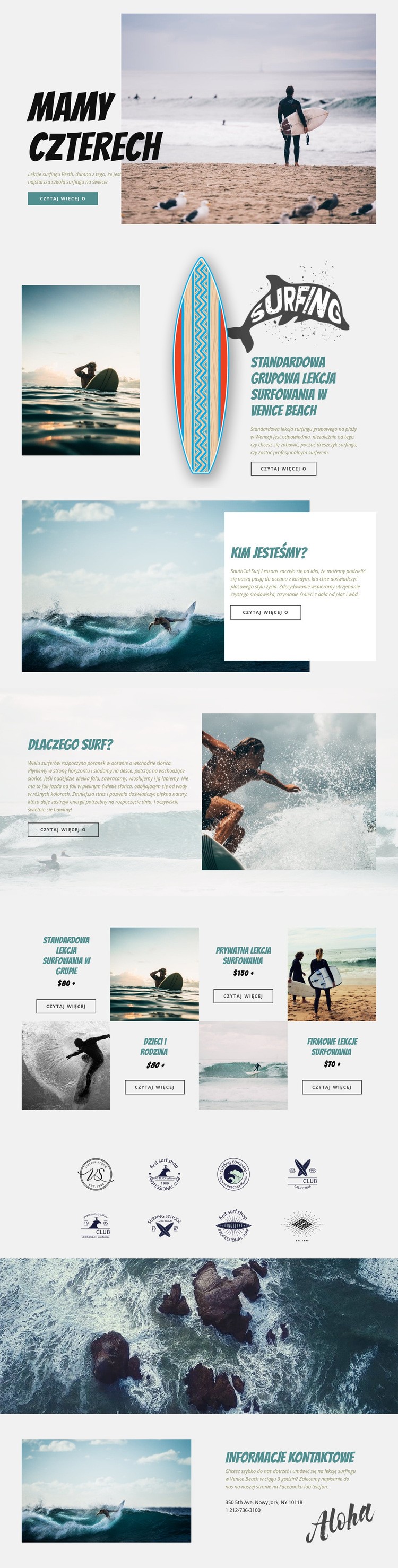 Surfing Szablony do tworzenia witryn internetowych