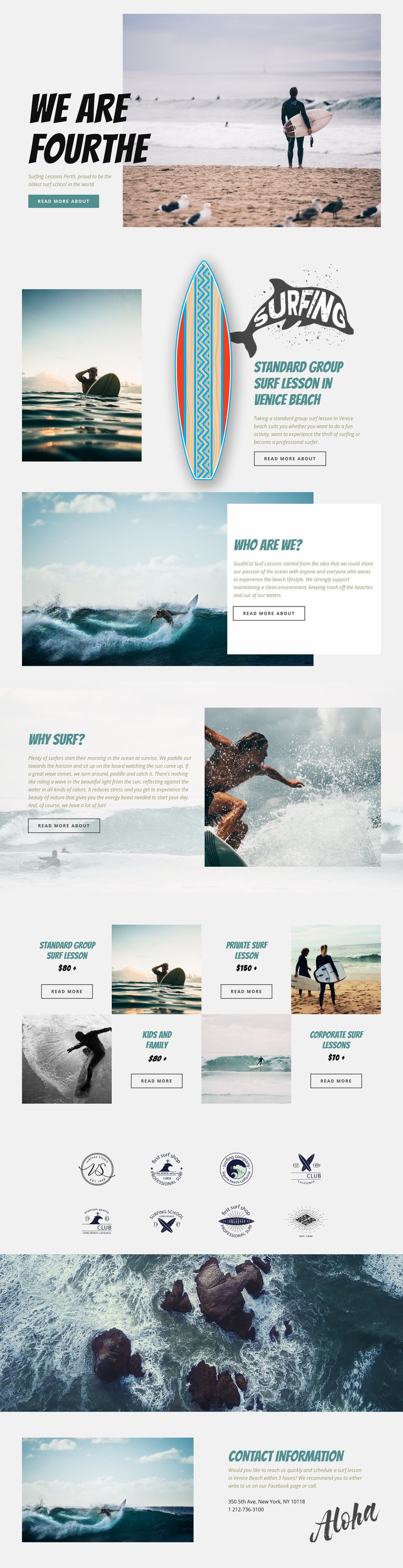 Surfing Web Page Design