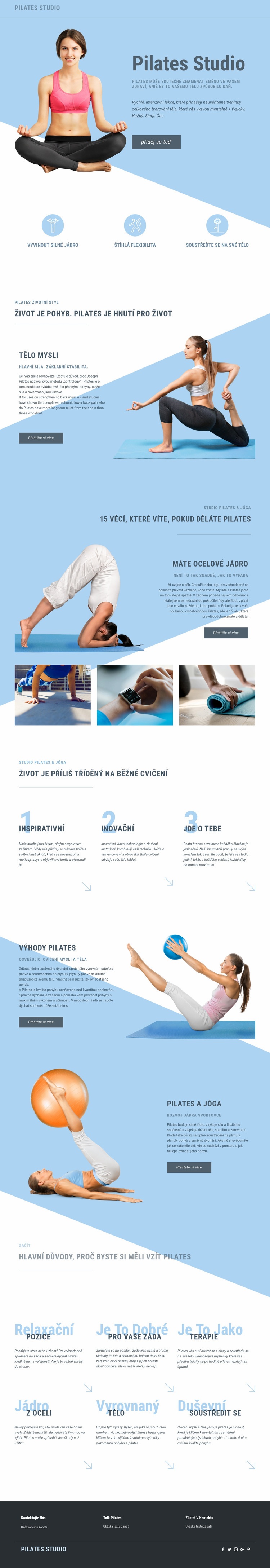 Pilates studio a sport Webový design