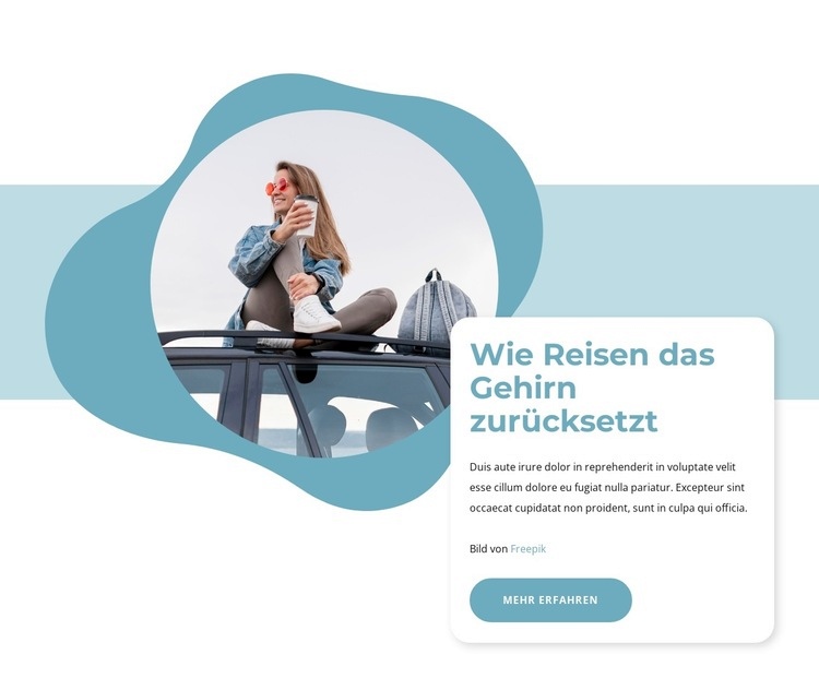 Reisen setzt das Gehirn zurück HTML Website Builder