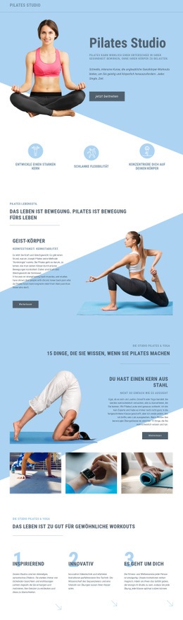 Fantastische HTML5-Vorlage Für Pilates Studio Und Sport