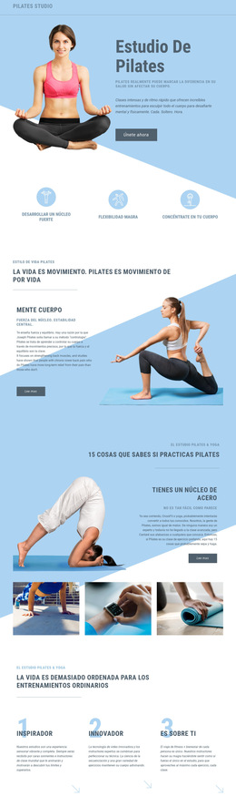 Tu cuerpo necesita Pilates Plantilla de sitio web