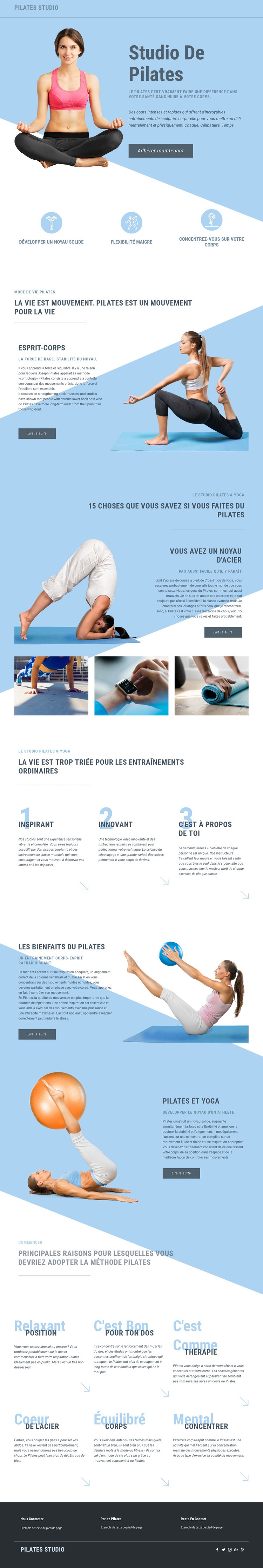 Studio de Pilates et sports Conception de site Web