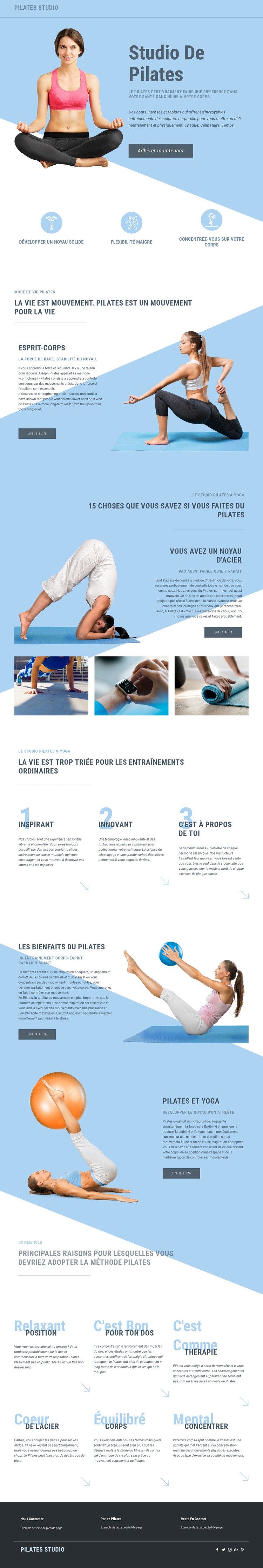 Studio de Pilates et sports Modèles de constructeur de sites Web