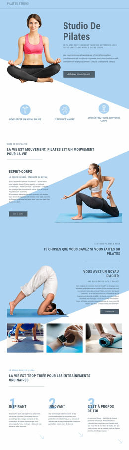 Studio De Pilates Et Sports - Un Magnifique Modèle Joomla