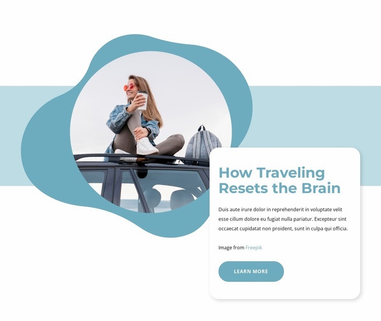 Traveling resets the brain Homepage Design