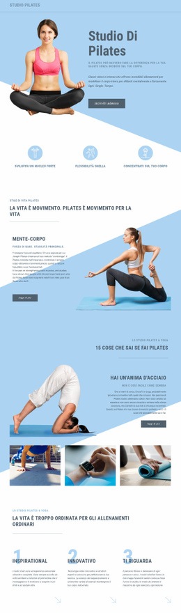 Studio E Sport Di Pilates - Modello Di Una Pagina