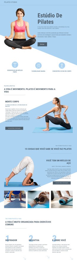 Estúdio De Pilates E Esportes - Modelo HTML5 Responsivo