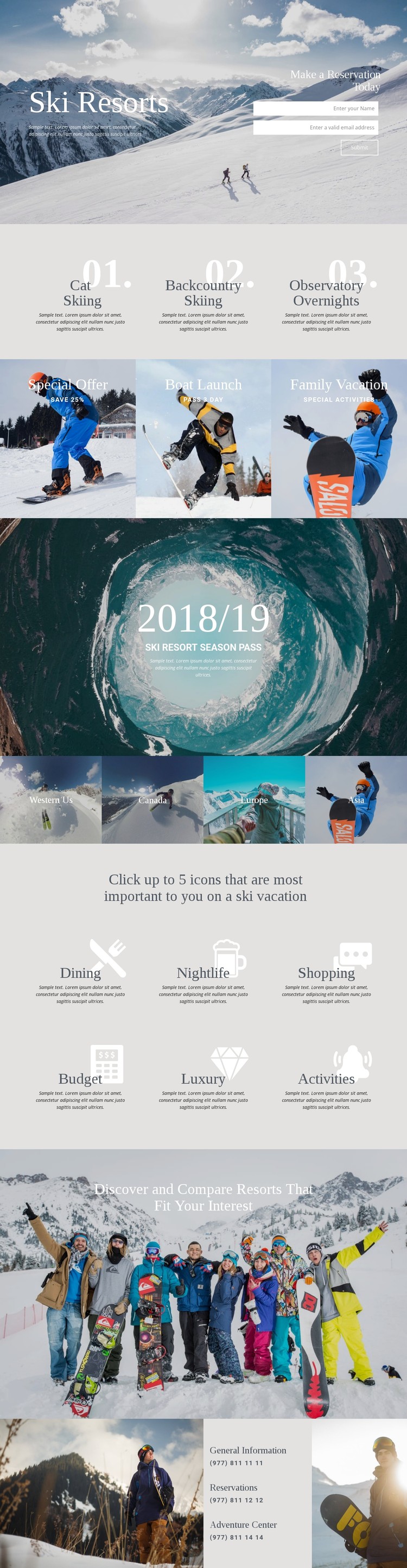 Ski Resorts CSS Template