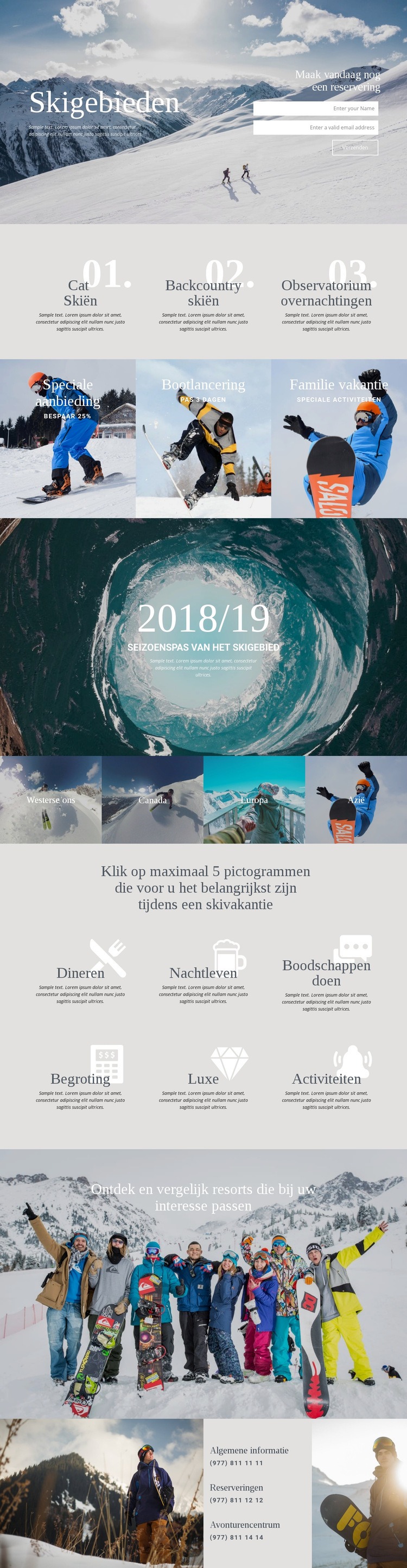 Skigebieden Website mockup