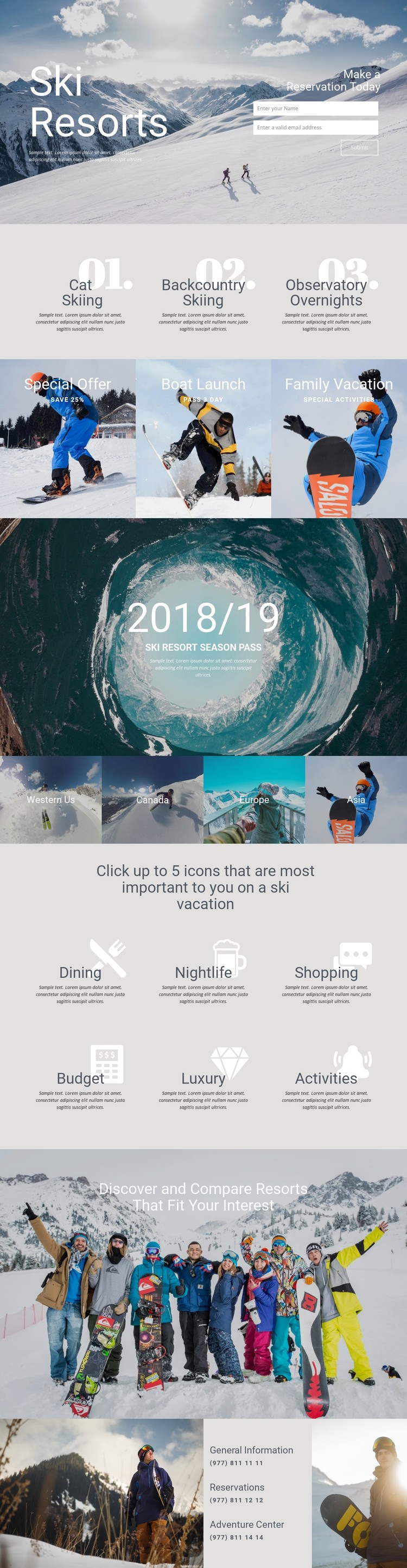 Ski Resorts Webflow Template Alternative