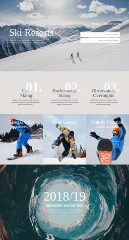 Ski Resorts Product For Users