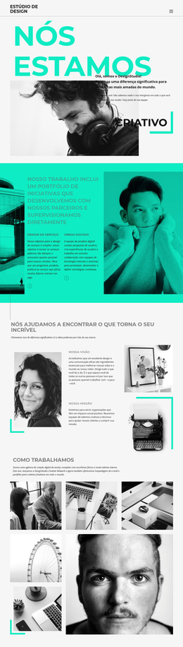 Layout Do Site Para Somos Um Negócio Criativo