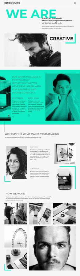 Website Layout For We Are Creative Business