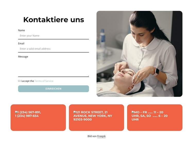 Kontaktblock mit Formular HTML5-Vorlage