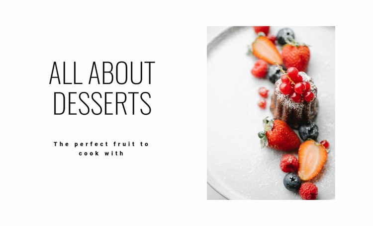 All about desserts Elementor Template Alternative
