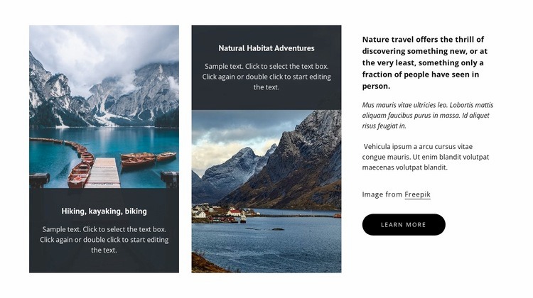 100+ active vacations Squarespace Template Alternative