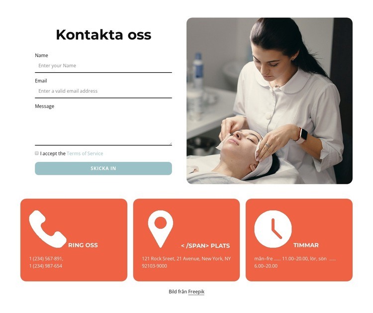 Kontakter blockerar med formulär CSS -mall