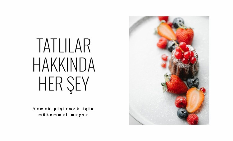 Tatlılar hakkında her şey Web sitesi tasarımı