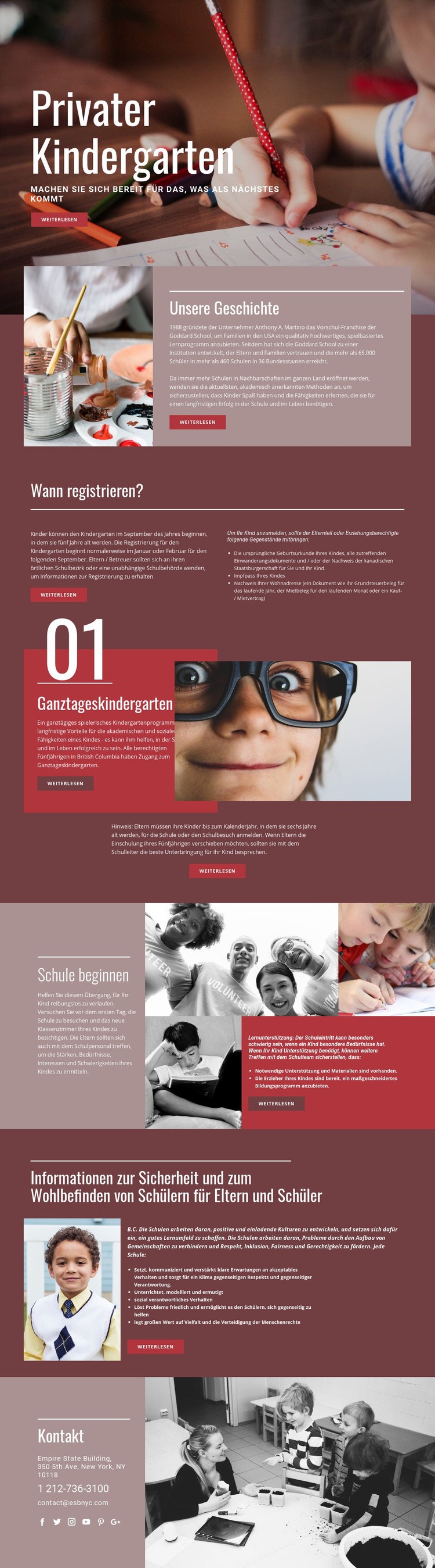 Private Grundschulbildung Website-Modell