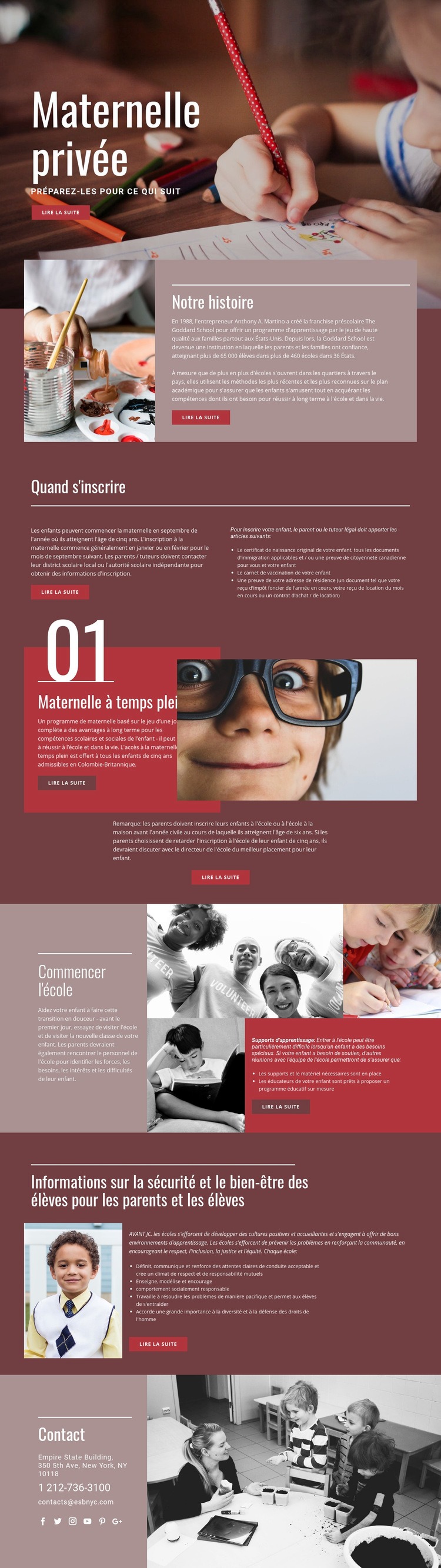 Enseignement primaire privé Conception de site Web