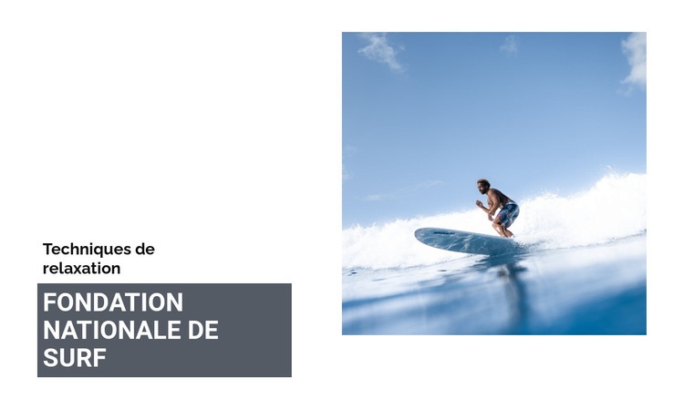 Fondation nationale de surf Maquette de site Web