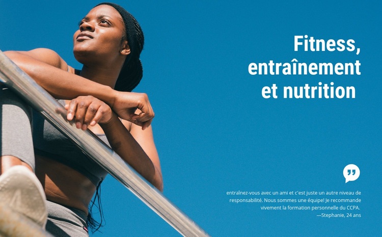 Entraînement physique et nutrition Modèle HTML