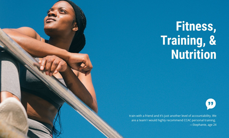 Fitness training and nutrition Homepage Design