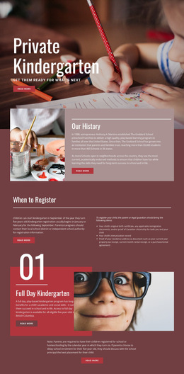 Private elementary education HTML5 Templates