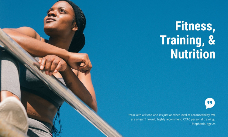 Fitness training and nutrition Joomla Page Builder