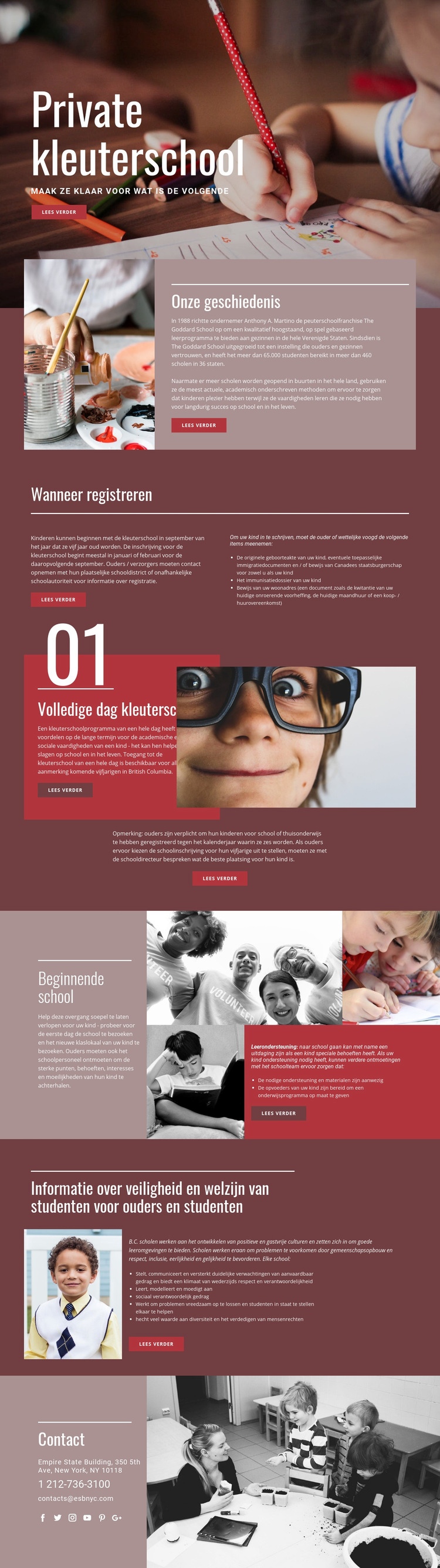 Privé basisonderwijs Website mockup