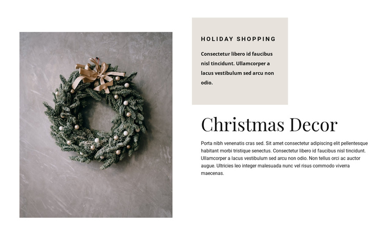 Christmas decor One Page Template