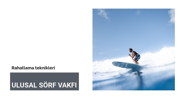 Ulusal sörf vakfı Açılış sayfası
