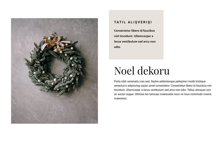 Noel dekoru Web sitesi tasarımı