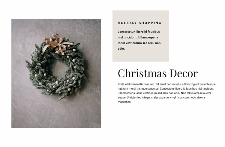 Christmas decor Web Page Design