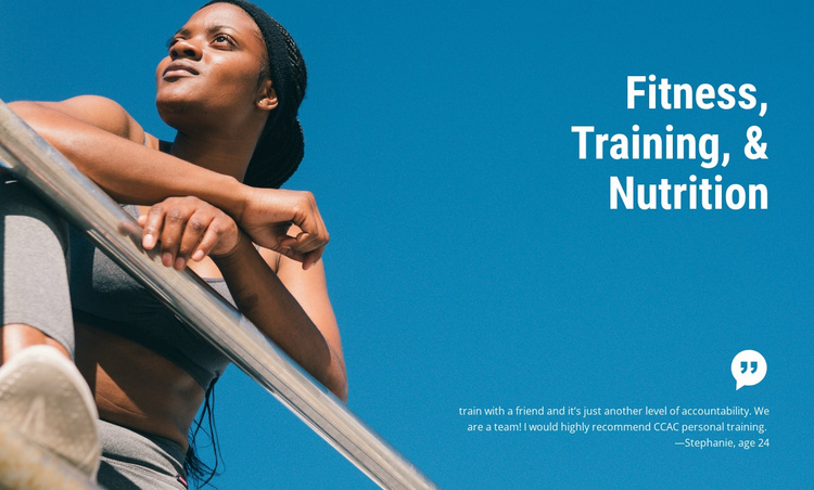 Fitness training and nutrition Website Template
