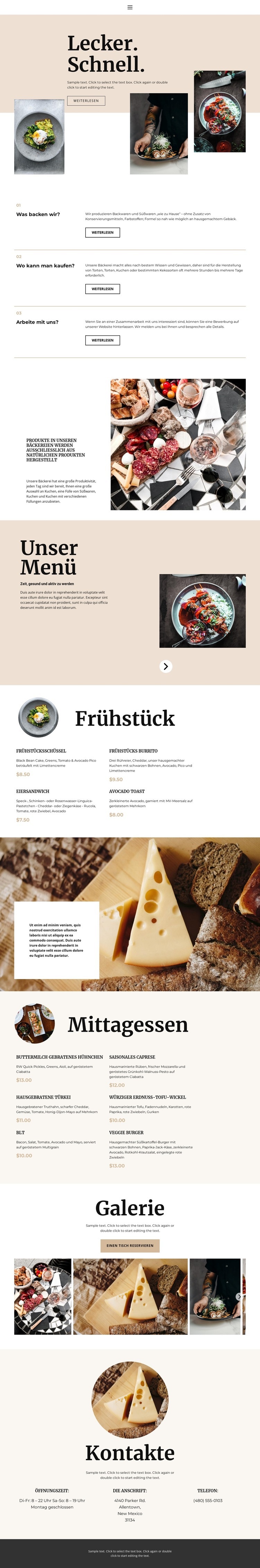 Neues Restaurant Website design