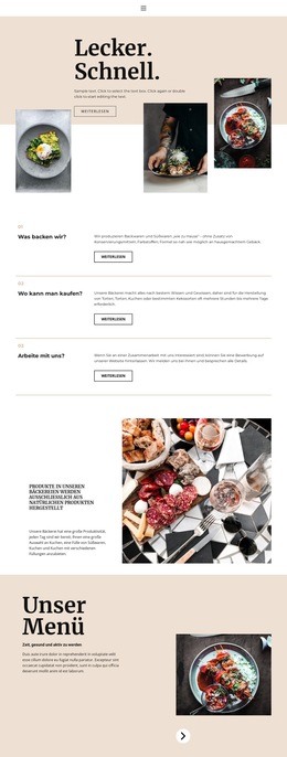 Neues Restaurant – Fertiges Website-Design
