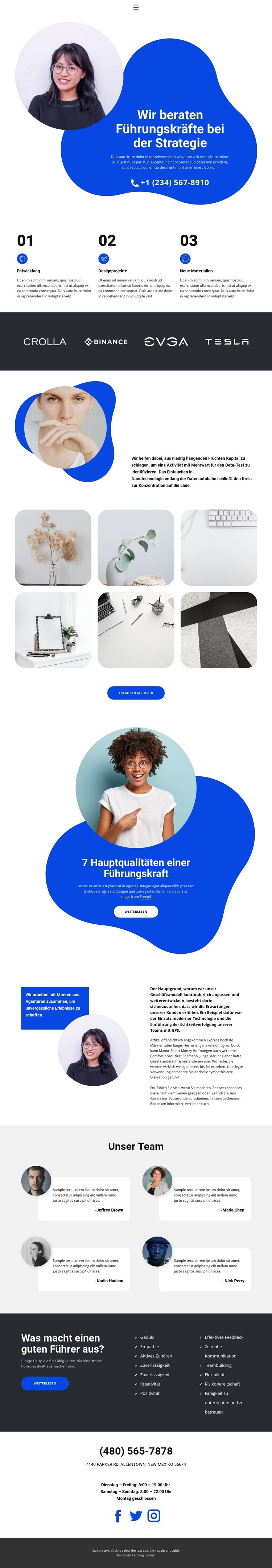 Förderung des eigenen Unternehmens Landing Page