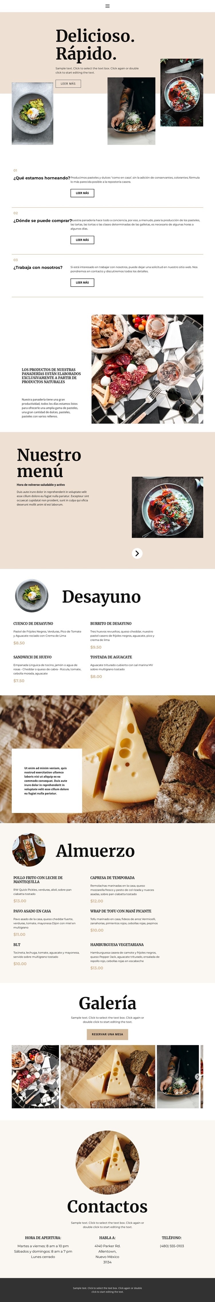 nuevo restaurante Creador de sitios web HTML