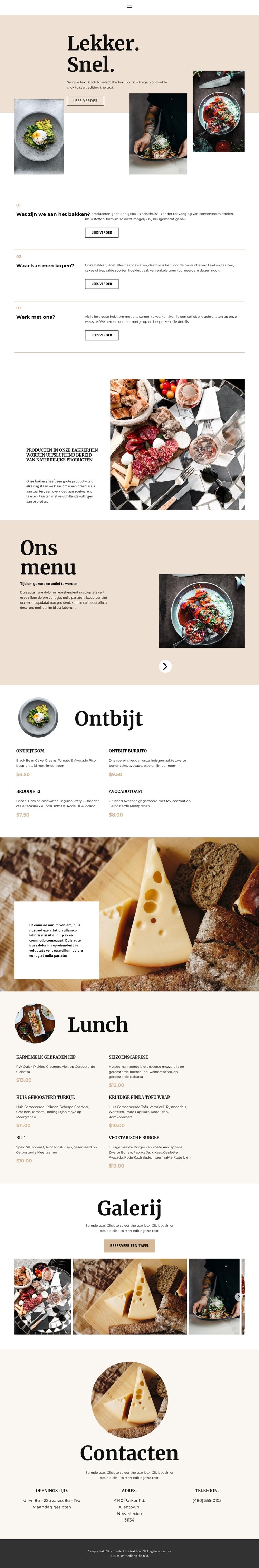 Nieuw restaurant HTML-sjabloon