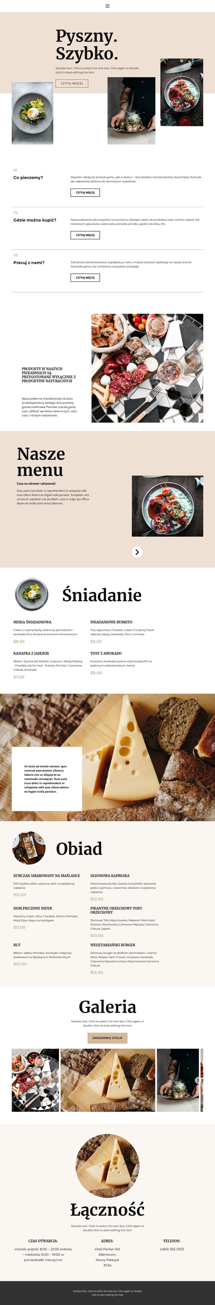 Nowa restauracja Szablon witryny sieci Web